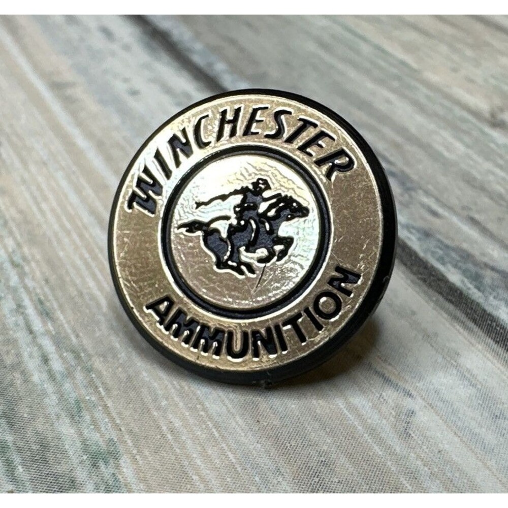 Winchester Ammunition Cowboy Horse Logo Vintage Lapel Pin